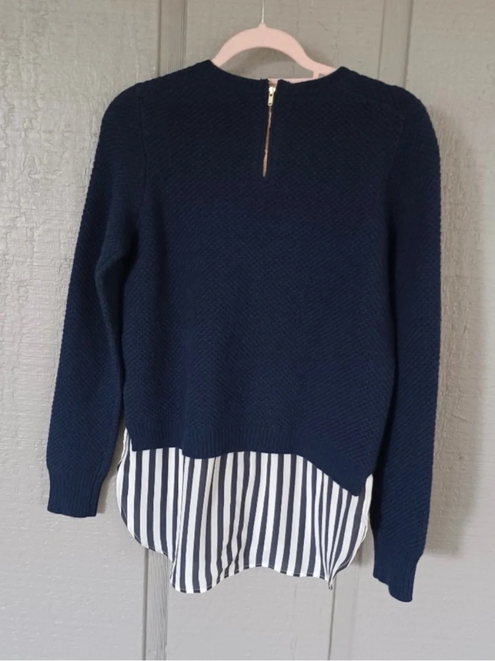 J Crew Mixed Media Wool Silk Sweater Size S Women Preppy Long Sleeve Crew Neck